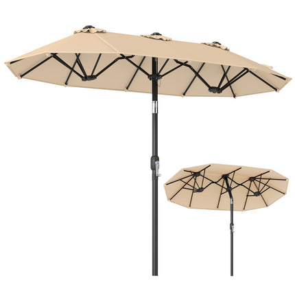 Double-Sided Patio Umbrella, 10 x 5.3 ft, Crank Tilt