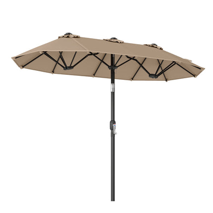 Double-Sided Patio Umbrella 10 x 5.3 ft, Crank Tilt