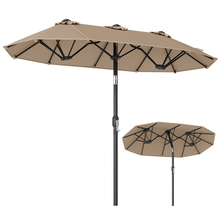 Double-Sided Patio Umbrella 10 x 5.3 ft, Crank Tilt