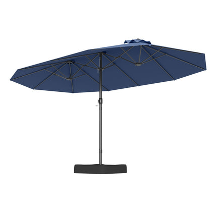 Double-Sided Patio Umbrella 470x285cm, UPF 50+, Crank