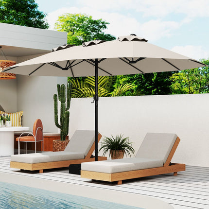 Double-Sided Patio Umbrella With Stand, Crank, 470x285cm