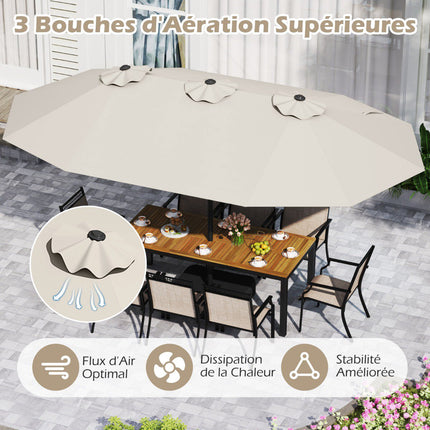 Double-Sided Patio Umbrella With Stand, Crank, 470x285cm