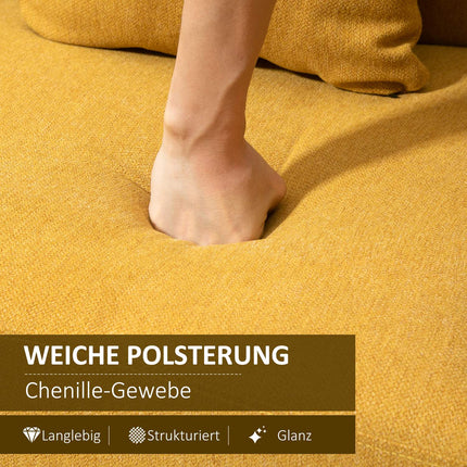 Compact Double Loveseat - Adjustable, velvety polyester