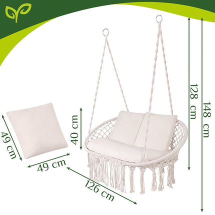 Double Stork's Nest Swing, 300kg Capacity, 3 Pillows