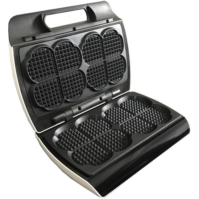 Double Waffle Maker with Sound, White
