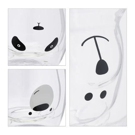 Double Walled Bear Glasses Set of 3