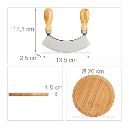 Double coated chopping knife with board