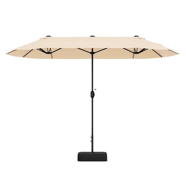 Parasol podwójny ze stojakiem 400 x 200 cm parasol duży XXL beżowy