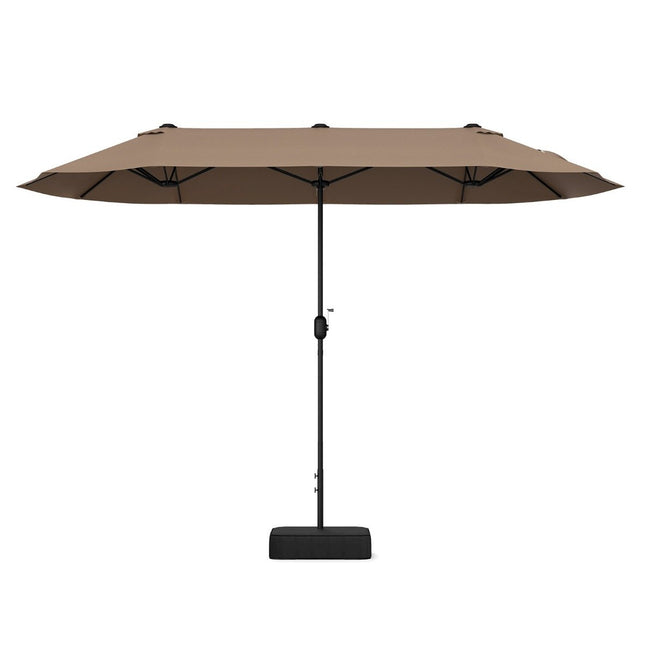 Parasol podwójny ze stojakiem 400 x 200 cm parasol duży XXL brązowy