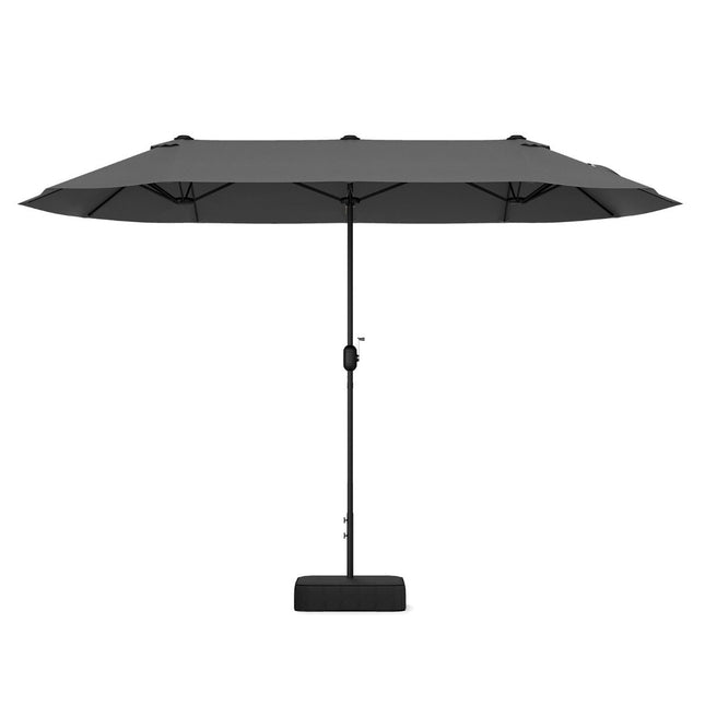 Parasol podwójny ze stojakiem 400 x 200 cm parasol duży XXL szary
