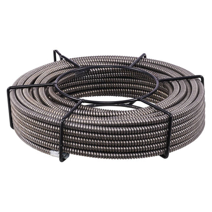Drain Cleaning Cable, 50 ft 3/8 in Solid Core, 4 Cutters
