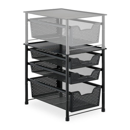 Drawer shelf with 3 pull-out baskets