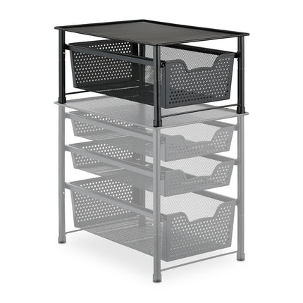 Drawer shelf with pull-out basket