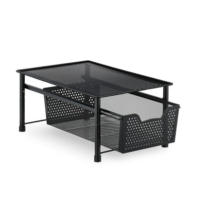 Drawer shelf with pull-out basket
