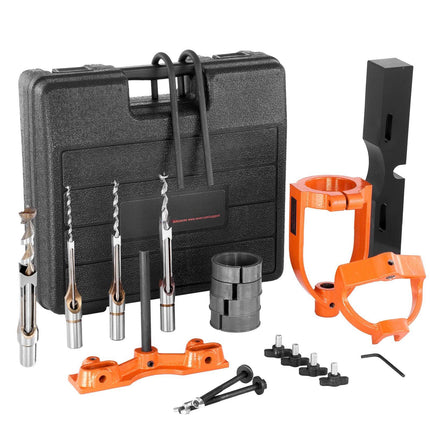 Drill Press Mortising Attachment, 4 Chisels, 5 Bushings