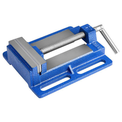 Drill Press Vise, 4 in Jaw, Cast Iron, Slotted Base