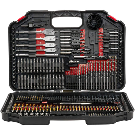 Drill and Driver Bit Set, 246 Pieces, Carrying Case, HSS Drill Bits