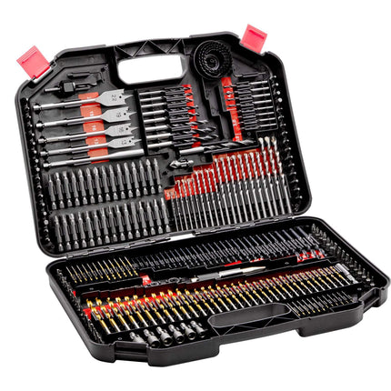 Drill and Driver Bit Set, 246 Pieces, Carrying Case, HSS Drill Bits