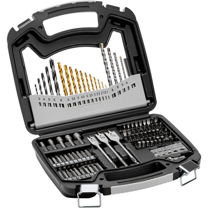 Drill and Screwdriver Bit Set, 101 Pieces, HSS and CR-V, Carrying Case
