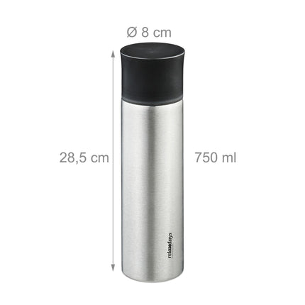 Drinking bottle in stainless steel 750 ml with cup