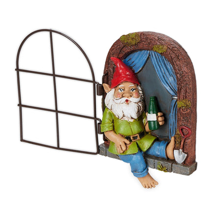 Drinking dwarf in the window