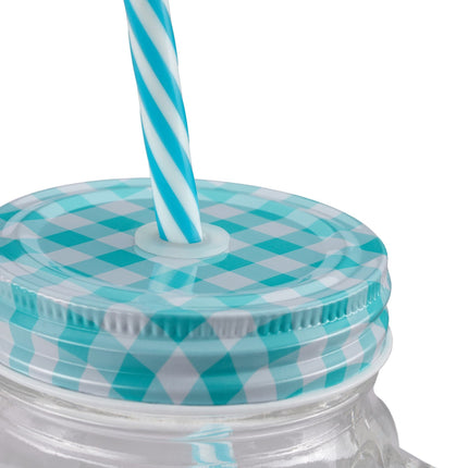 Drinking glasses with straws - set of 8