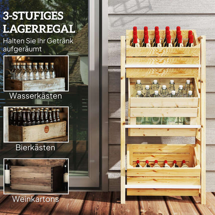 Independent wooden box, holds 3, 150 kg capacity
