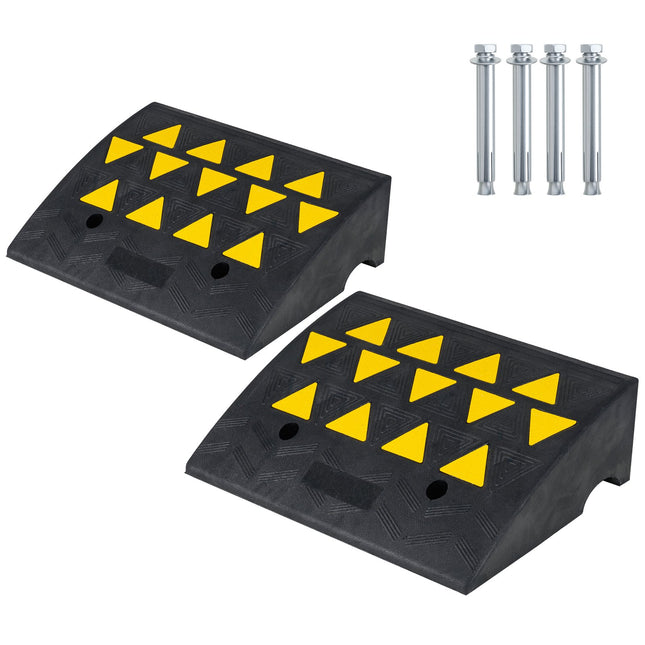 Driveway Threshold Ramps, Set of 2, 5–6 in Rise Rubber