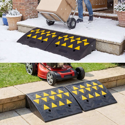 Driveway Threshold Ramps, Set of 2, 5–6 in Rise Rubber