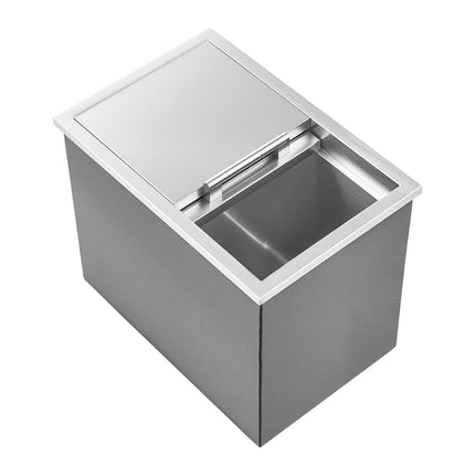 Drop-In Stainless Steel Ice Bin, 27.1L, Sliding Lid