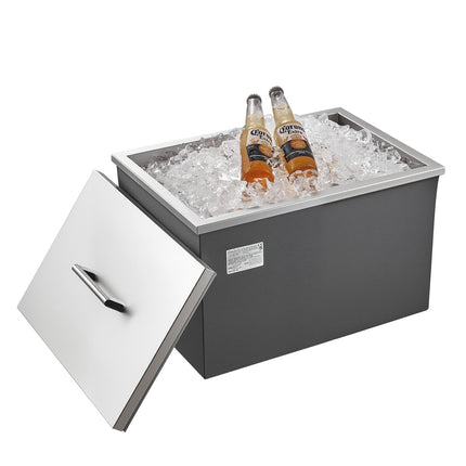 Drop-In Stainless Steel Ice Bin, 30L With Drain Kit