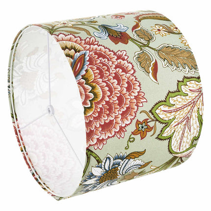 Drum Lamp Shades Set of 2, 13x13x10 Linen, Dark Floral