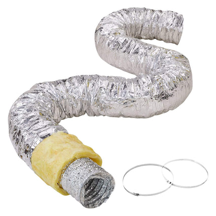 Dryer Vent Hose 5 in x 25 ft Insulated Duct, 2 Clamps