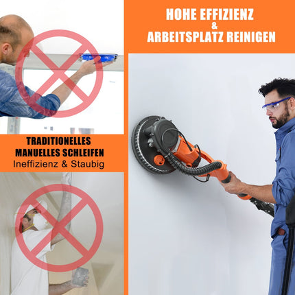 Drywall Sander 750W, Auto Vacuum, LED, Extendable Handle
