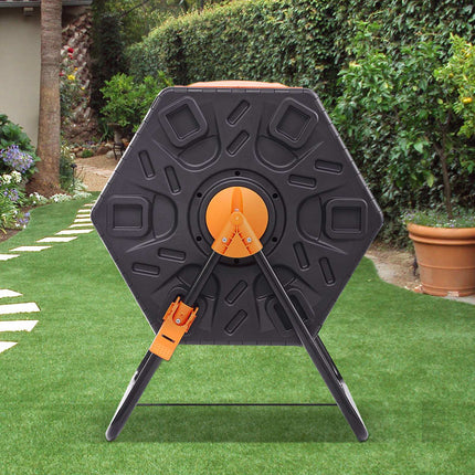Dual Chamber Compost Tumbler, 37 Gallon, 2 Sliding Doors