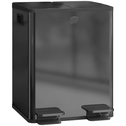 Dual Compartment 40L Stainless Steel Pedal Bin