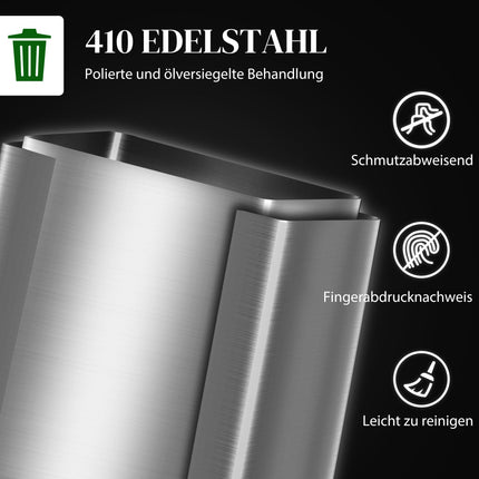 Dual Compartment 60L Stainless Steel Kitchen Bin