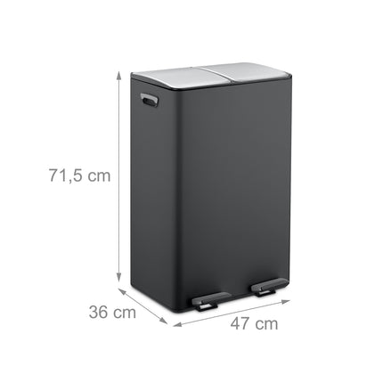 Dual Compartment Pedal Bin, 2x 30L Capacity