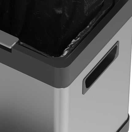 Dual Compartment Trash Can, Stainless Steel, 34L Total Capacity