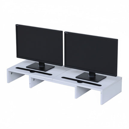Dual Monitor Stand, Adjustable Height, White