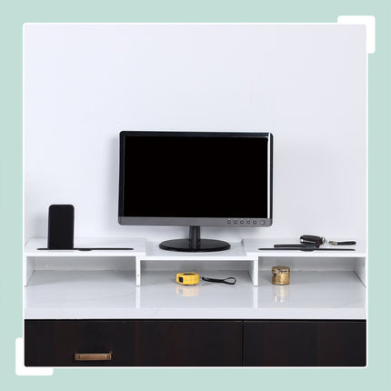 Dual Monitor Stand, Adjustable Height, White