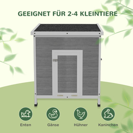 Duck House with Removable Roof and Floor, Fits 2-4 Ducks