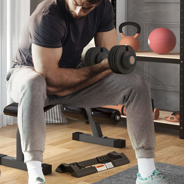 Adjustable dumbbells with non-slip handles, range 3.5-10 kg