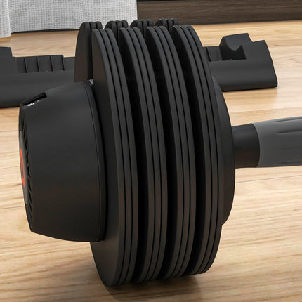 Adjustable dumbbells with non-slip handles, range 3.5-10 kg
