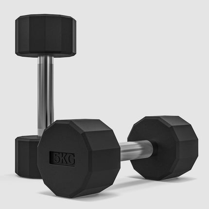 10 kg metal dumbbell set, non-slip, set of 2, black