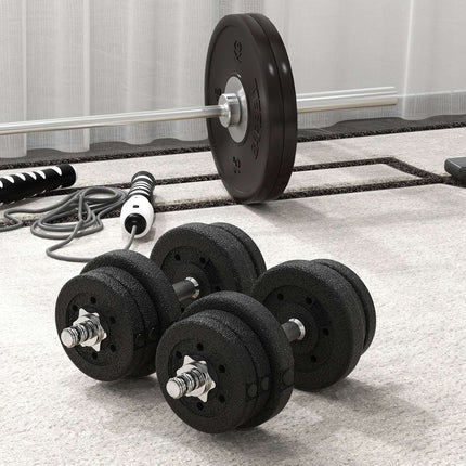 Dumbbell set 25KG dumbbell set with weight plates for home office gym steel imitation leather black