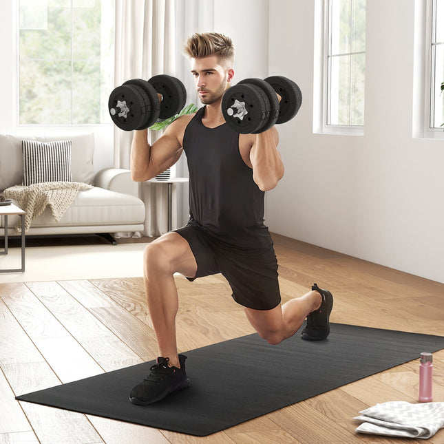 Dumbbell set 25KG dumbbell set with weight plates for home office gym steel imitation leather black