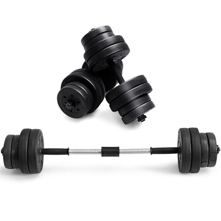 Dumbbell set 2 in 1 barbell set of 2 weight plates dumbbell discs strength training with 16 weight plates