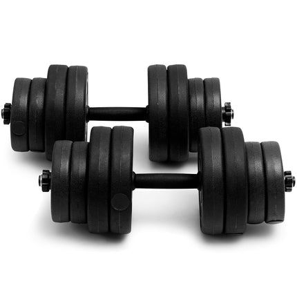 Dumbbell set 2 in 1 barbell set of 2 weight plates dumbbell discs strength training with 16 weight plates