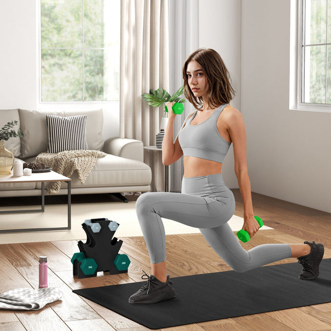 Dumbbell set with stand - 6 pairs: 1 kg, 3 kg, 5 kg